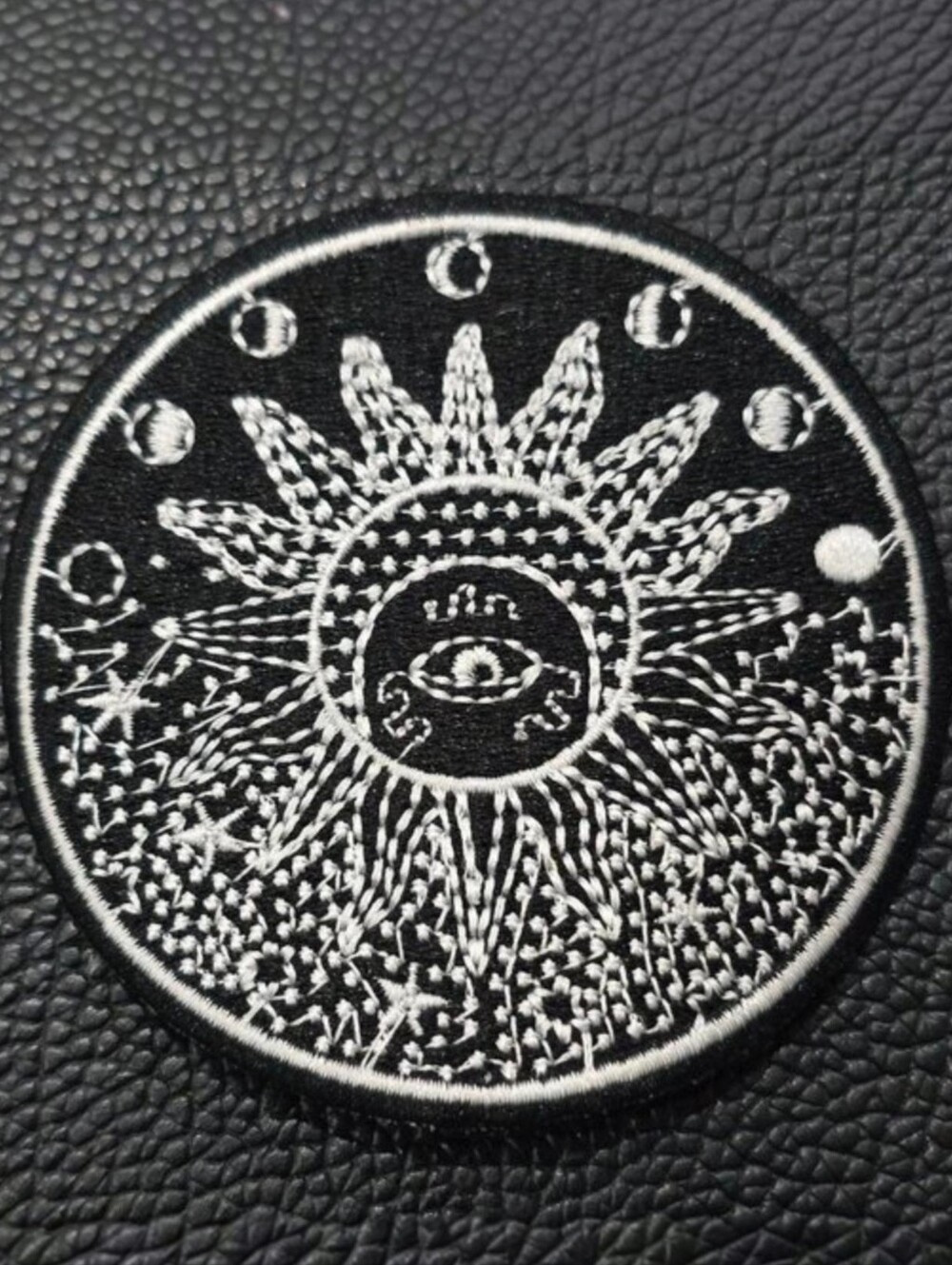 Killstar Cosmoz Patch Black White Eye Moon Phases Embroidered Iron On Goth NWT